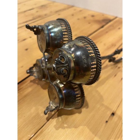 RARE Antique Reed & Barton #165 Cruet Set - Vintage Egg Holder - Condiment Caddy - Picture 5 of 7